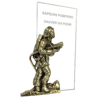 Trophée en bronze SAPEUR POMPIER (ref pom15) personnalisable