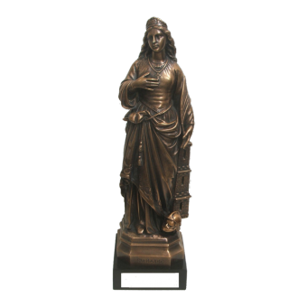 Sculpture en Bronze Sainte Barbe Sainte Patronne des Sapeurs-Pompiers
