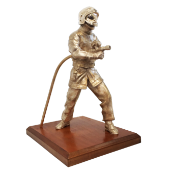 Trophée Sapeur Pompier SDIS en bronze massif personnalisable