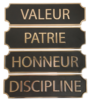 1090 PLAQUE Bronze VALEUR PATRIE HONNEUR DISCIPLINE