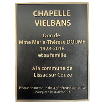 PLAQUE commémorative en bronze CHAPELLE VIELBANS